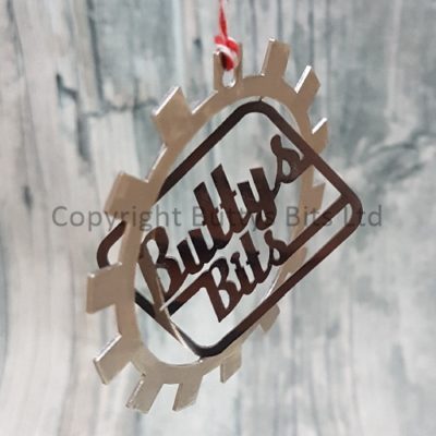 HO-HO 1   Christmas tree Bauble Logo and Cog