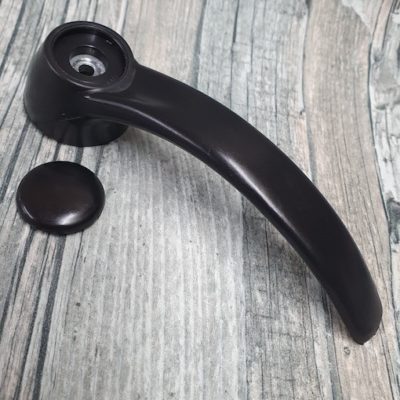 BB-172 Sliding door handle/lever T2A Black with screw cover.