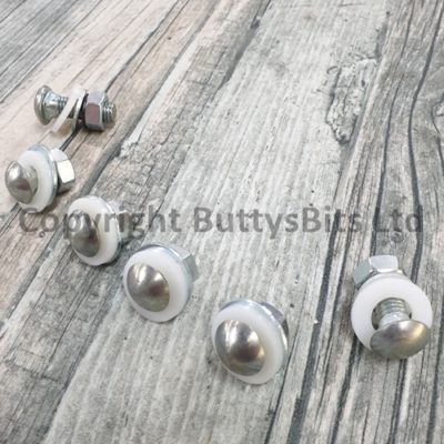 BB-136 Front ribbed / pressed bumper bolt mounting kit (Silver or Black) Pre 1959