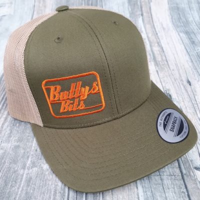 Olive Green with Orange logo Snapback Cap