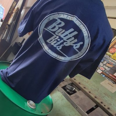 "Buttys Bits" Dark Blue T`shirt with Grey Oval logo