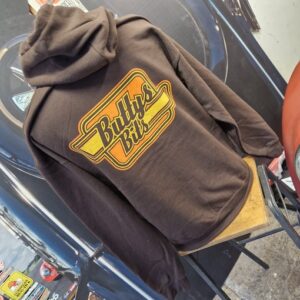 “Buttys Bits” Classic Brown Hoody with Retro logo