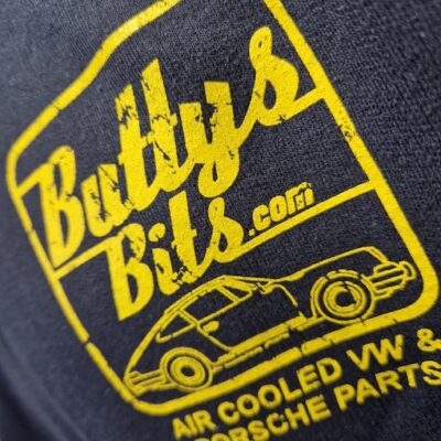 "Buttys Bits" Porsche Blue Hoody with Yellow logo